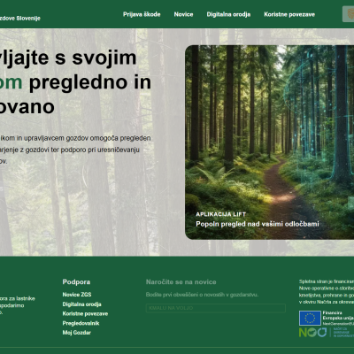 Spletna prijava &scaron;kode na strani eGozd